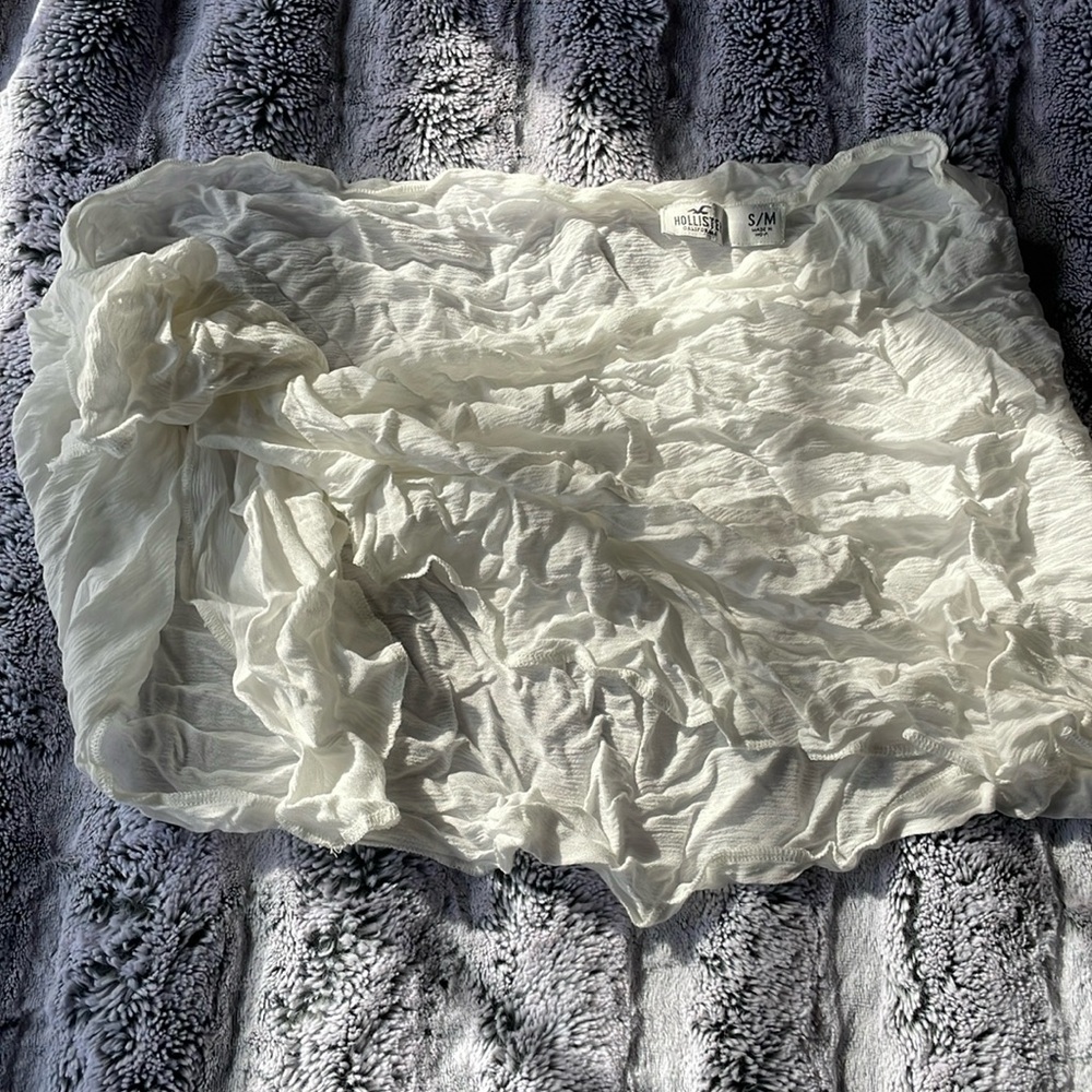 🚫SOLD🚫 Hollister Crepe Lightweight Cream White Sheer Sarong Bikini Cover-Up S/M